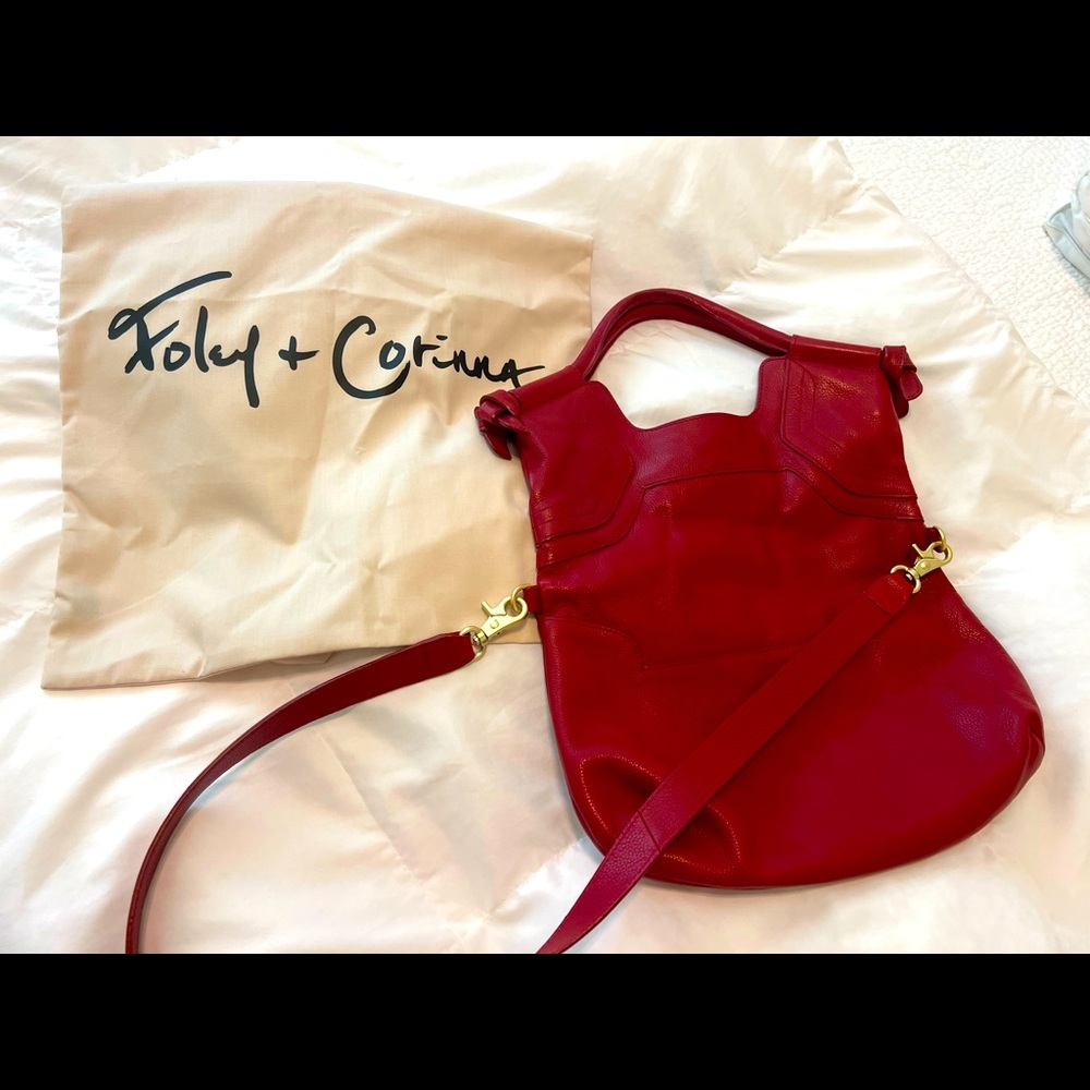 Holiday Red Fold Over Foley + Corinna Bag